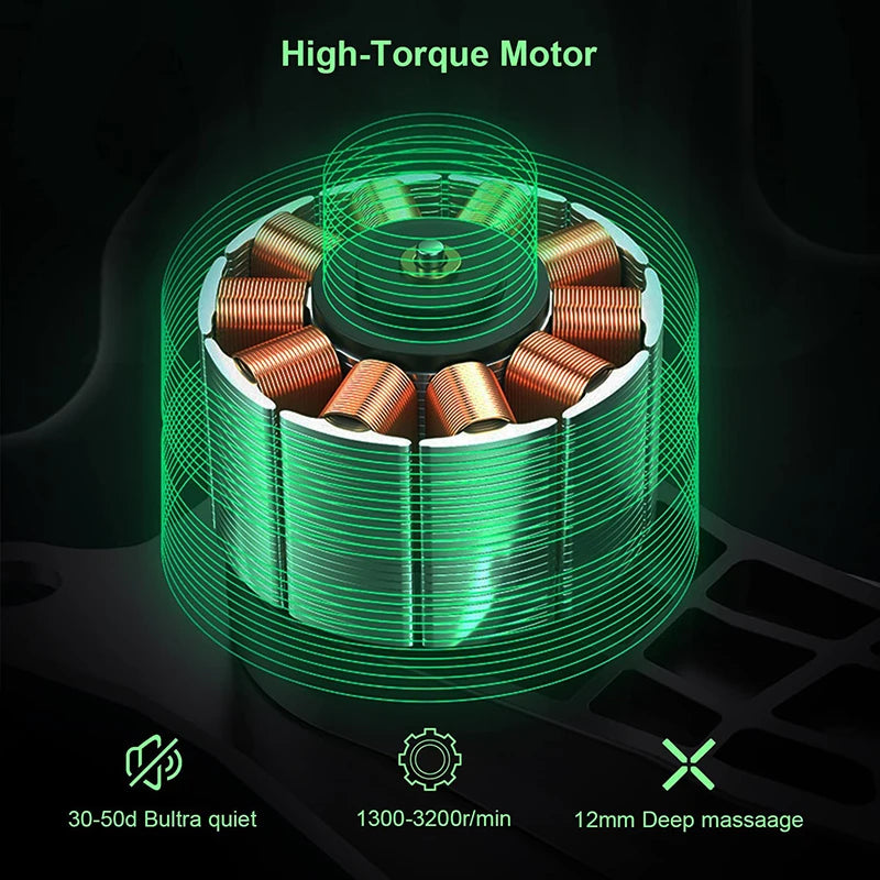 Elektrische Massagepistole, Tiefengewebe, Gesichtsmassagegerät, 8 Köpfe, Arme, Hinterbein, Muskelentspannung, für Körper, Rücken, Arm, Sport, Fitness